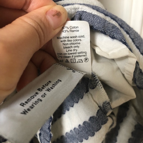 Madewell Blue White Striped Romper Medium M Beach Summer Spring - Picture 13 of 15